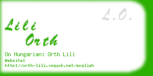 lili orth business card